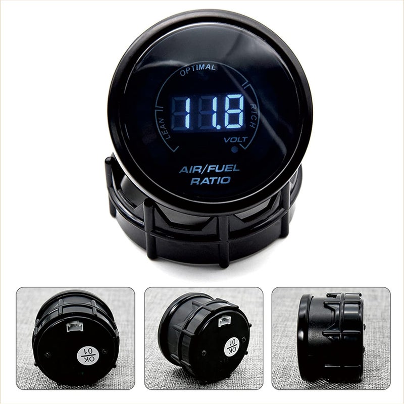ARTILAURA 2-1/16" 52mm Air/Fuel Ratio Gauge with LED Digital Display and Narrowband O2 Sensor for 12V Cars - Image 3