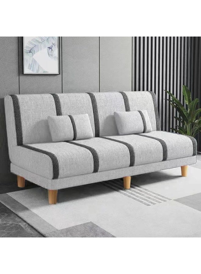 Ripple FURNITURE UAE Homes Convertible Fabric Sofa, Solid Color, 3 Seater with 2 Pillows (Light Grey) - Image 1