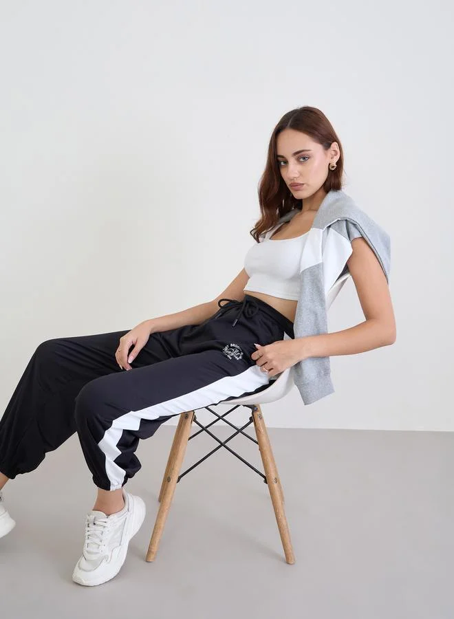 Women Black Side Stripe Joggers