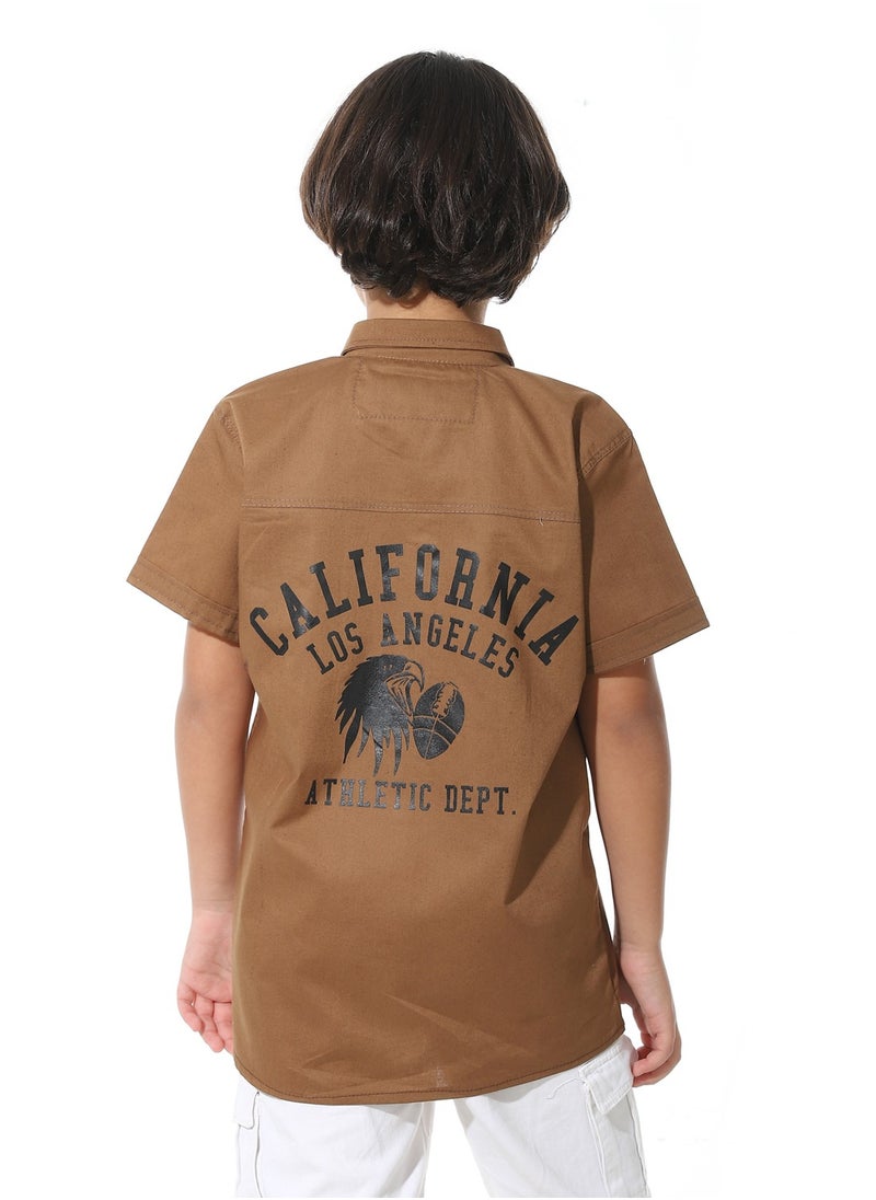 Caesar Boys' shirt with front pockets and back print  - Image 2