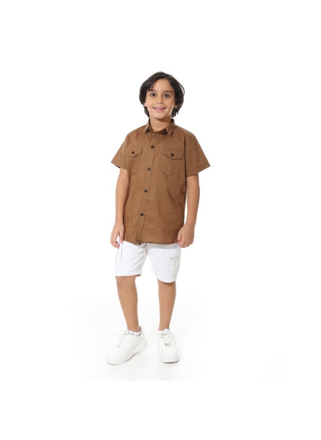 Caesar Boys' shirt with front pockets and back print  - Image 4