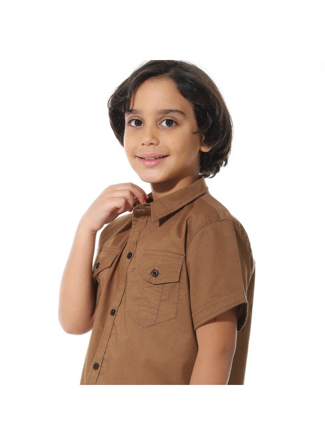 Caesar Boys' shirt with front pockets and back print  - Image 5
