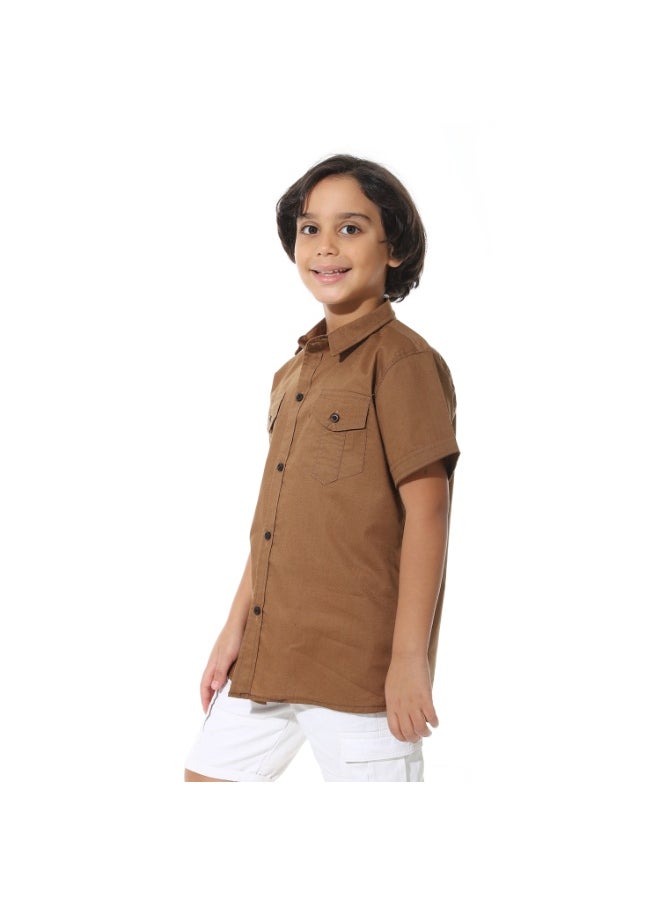 Caesar Boys' shirt with front pockets and back print  - Image 3