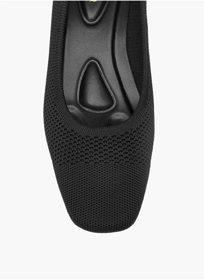 Le Confort Women Mesh Textured Slip-On Pumps with Block Heels
