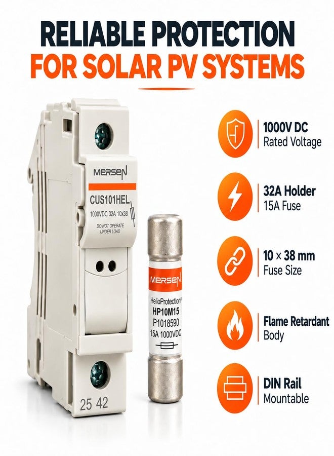DAYSTAR SOLAR 32A Rated DC Fuse Holder with Pre-Installed 15A Fuse for Solar PV Systems - Image 2