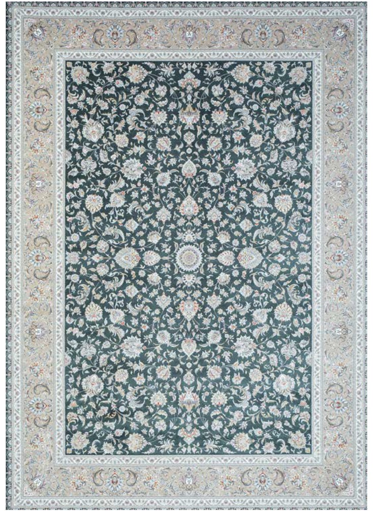 Interior Luxurious Classic Rectangular Anti-Slip Carpet Made of High Quality Acrylic - Green Creamy 004 