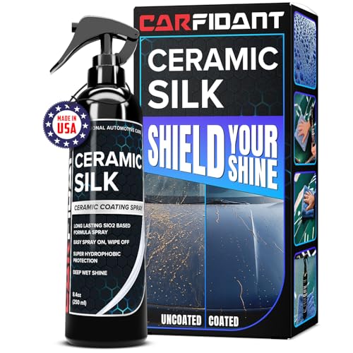 Carfidant Ceramic Silk - Ceramic Coating Spray - High Gloss, Hydrophobic Protection & Chemical Resistance for Cars, RVs & Boats - Long-Lasting Shine & Durability for Exterior Detailing - 8 fl. Oz. - Image 1