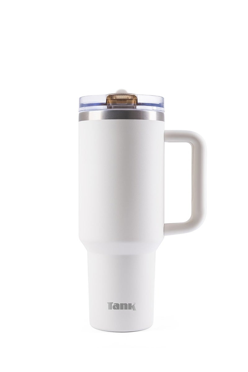 Tank Quencher, 1200ml, Cream, Stainless Steel Bottle, BPA free, insulated, Leakproof - Image 1