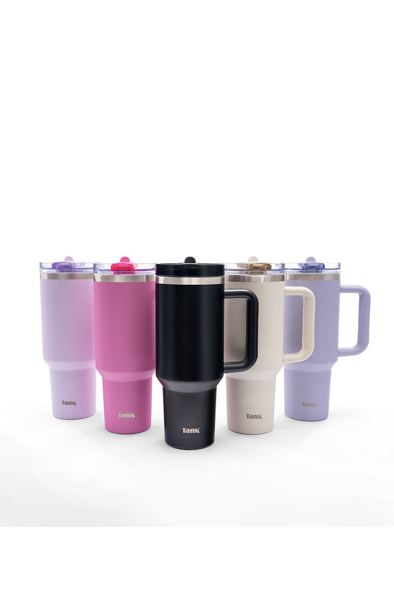 Tank Quencher, 1200ml, Cream, Stainless Steel Bottle, BPA free, insulated, Leakproof - Image 2