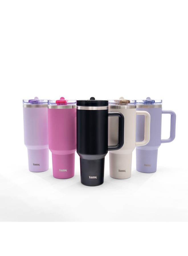 Tank Quencher, 1200ml, Cream, Stainless Steel Bottle, BPA free, insulated, Leakproof - Image 5