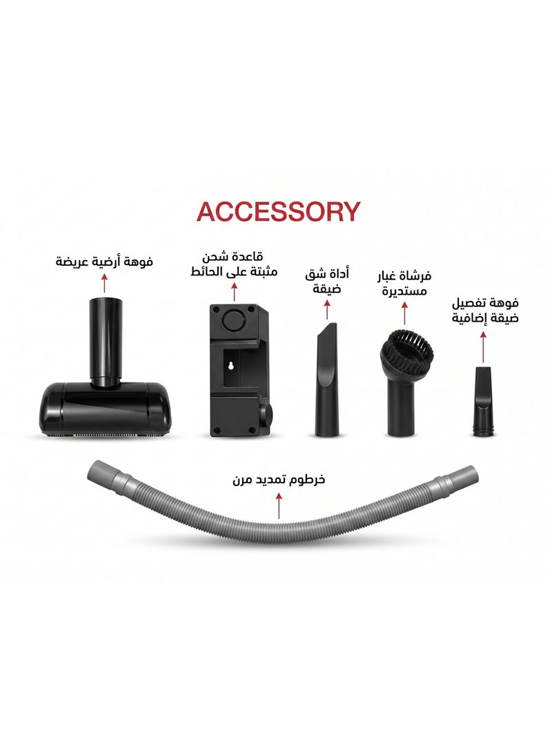 Sokany 4-in-1 Vacuum Cleaner SK-3378N - 2000W High Power, 1.2L Capacity, Telescopic Aluminum Tube, 5M Power Cord - Silver (Upgraded Version), 1 Year Warranty - Image 5