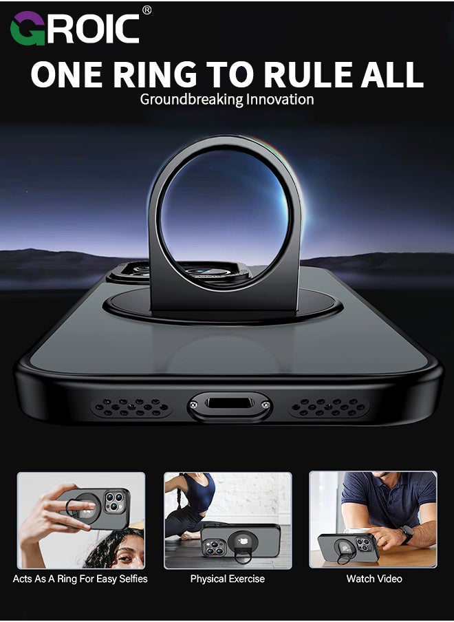 GROIC - iPhone 15 Case with Magnetic Invisible Stand, Compatible with MagSafe,Translucent Phone Cover with Lens Protection,iPhone 15 Phone Shell - Image 1