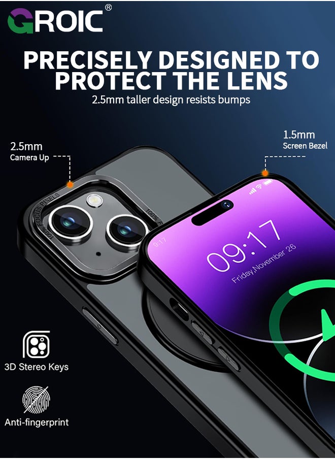 GROIC - iPhone 15 Case with Magnetic Invisible Stand, Compatible with MagSafe,Translucent Phone Cover with Lens Protection,iPhone 15 Phone Shell - Image 1