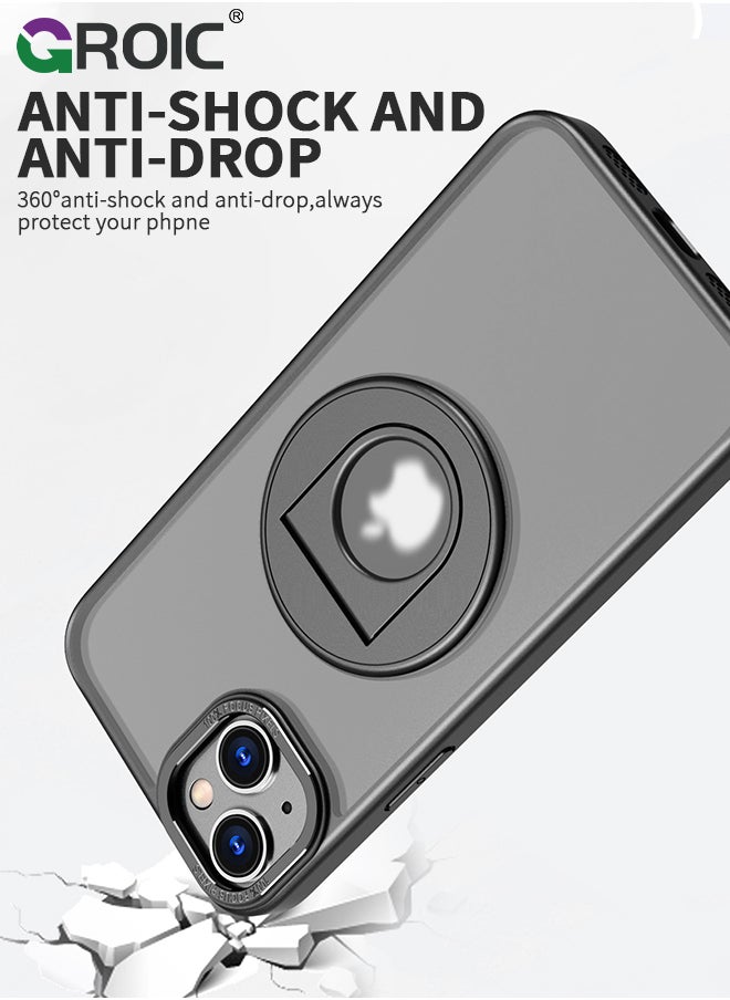 GROIC - iPhone 15 Case with Magnetic Invisible Stand, Compatible with MagSafe,Translucent Phone Cover with Lens Protection,iPhone 15 Phone Shell - Image 1