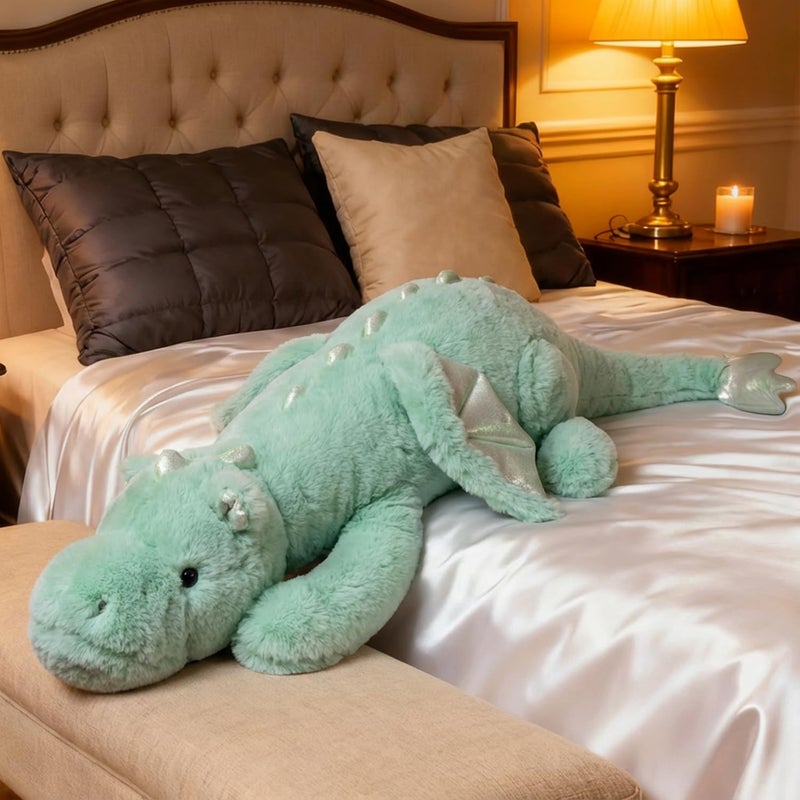 ARELUX Giant 50in 3Lb Big Green Dragon Large Stuffed Animals Cute Plush Toy Fuzzy Jumbo Dinosaur Pillow Plushies with Wings Cuddly Soft Pterosaur Plushie for Friends Family Member - Image 3
