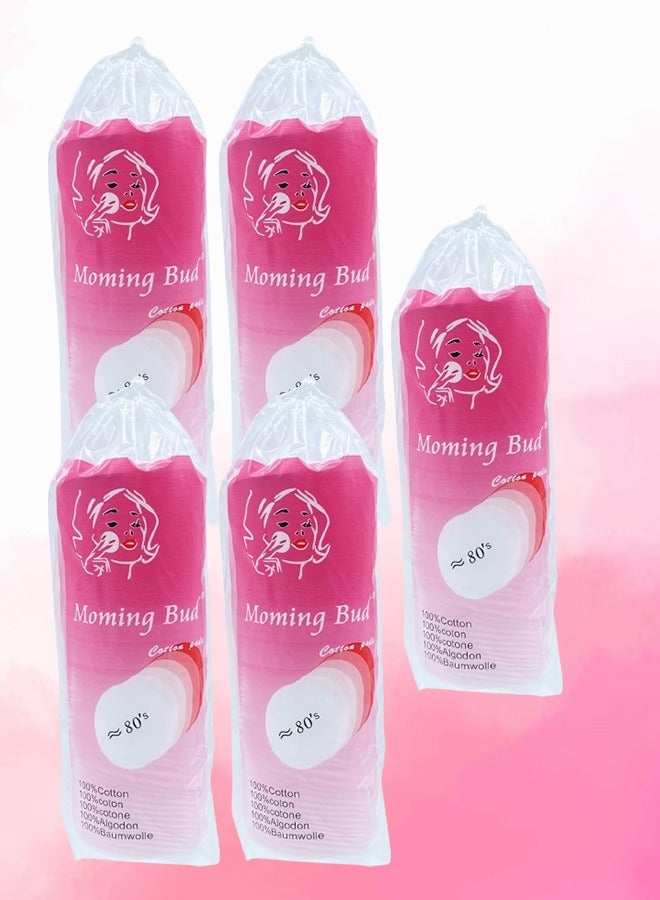 Bud 5 Packages Moming Bud Cotton Pad 80 Pieces - Image 1