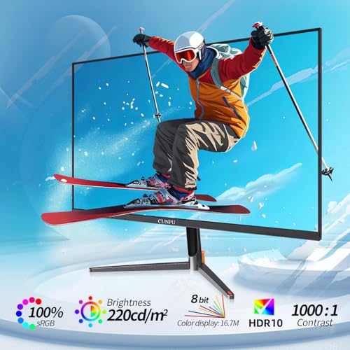 CUNPU 24 Inch Touchscreen Monitor, 10 Point Touch, FHD 1080P 75Hz IPS Screen, 100% SRGB, VESA Wall Mountable, Tilt Adjustment, VGA HDMI USB for PC, Laptop Business & Work Station, Warehouse - Image 3