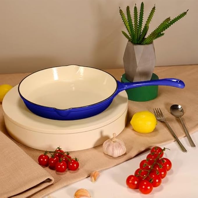 VAV Healthy And Safe NonStick Cast Iron Cookware Set Includes 24Cm Fry Pan 18Cm 21Cm 24Cm Dutch Ovens With Lids And Gloves - Image 5