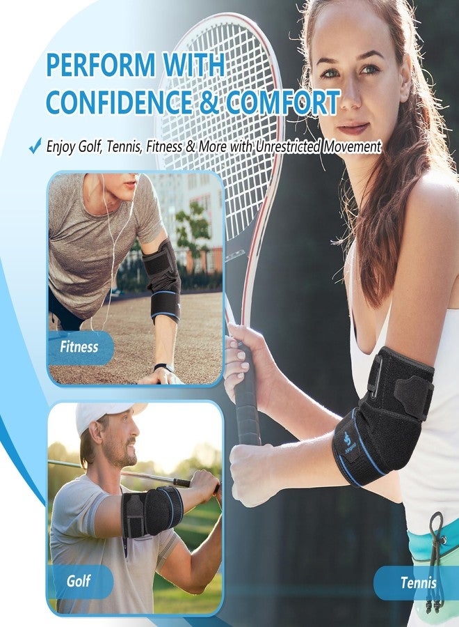joingood Adjustable Elbow Brace Tennis Elbow Brace for Men & Women, Elbow Compression Sleeve for Tendonitis, Golfers Elbow, Bursitis - Breathable SBR Elbow Support Wrap, L/XL - Image 5