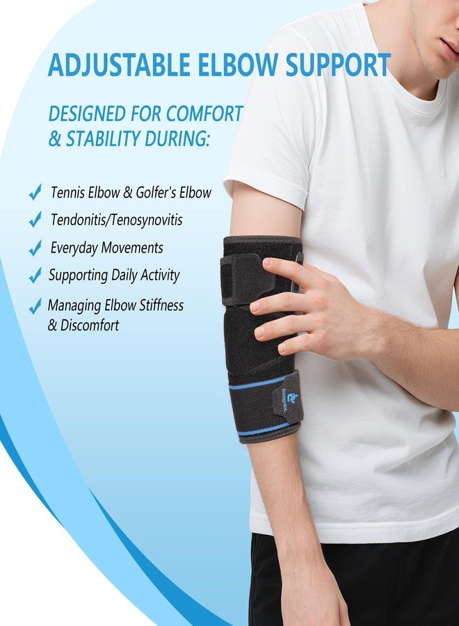joingood Adjustable Elbow Brace Tennis Elbow Brace for Men & Women, Elbow Compression Sleeve for Tendonitis, Golfers Elbow, Bursitis - Breathable SBR Elbow Support Wrap, L/XL - Image 2