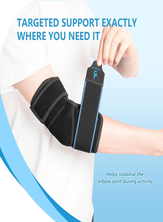 joingood Adjustable Elbow Brace Tennis Elbow Brace for Men & Women, Elbow Compression Sleeve for Tendonitis, Golfers Elbow, Bursitis - Breathable SBR Elbow Support Wrap, L/XL - Image 3