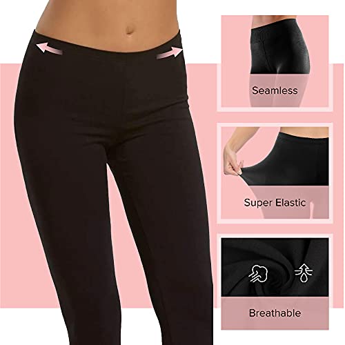 Felina Modal & Cotton Leggings, Black, One Size (2 Pack) - Image 5