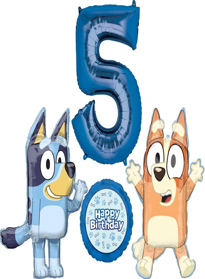 أناجرام لوازم حفلات عيد الميلاد الخامس من بلوي وبينجو - باقة بالونات وزينة - Image 1