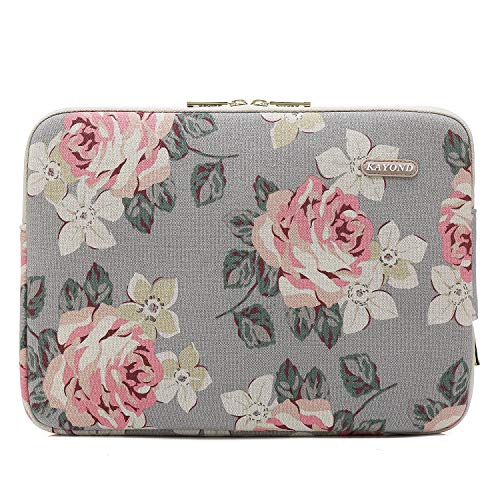 kayond WaterResistant Canvas 133 Inch Laptop SleeveWhite Rose - Image 3