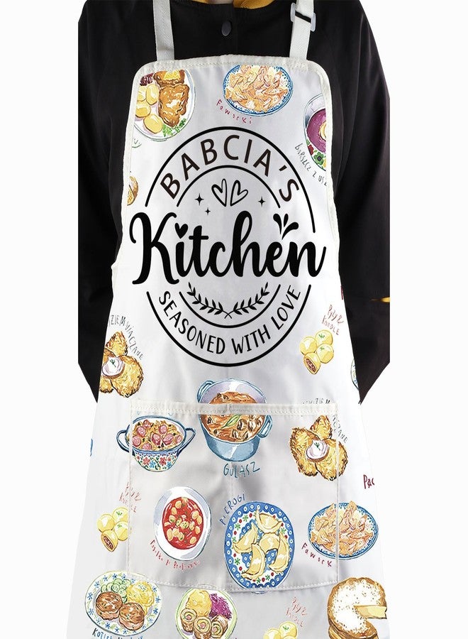 WCGXKO BABCIA'S مريلة المطبخ هدية عيد الأم البولندية هدية الجدة هدية Babcia هدية Babcia التقاعد (مريلة Babcia Seas) - Image 5