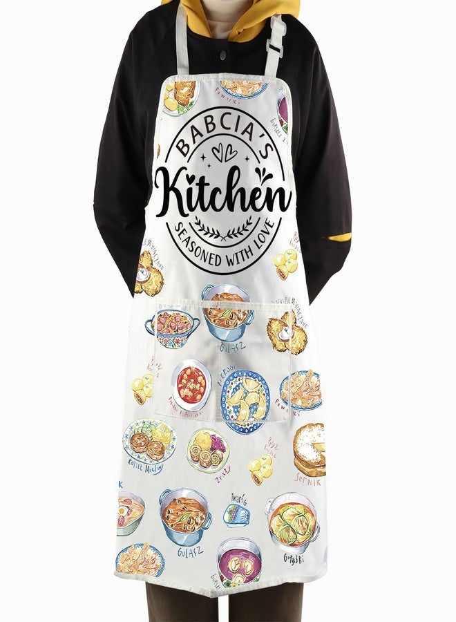 WCGXKO BABCIA'S مريلة المطبخ هدية عيد الأم البولندية هدية الجدة هدية Babcia هدية Babcia التقاعد (مريلة Babcia Seas) - Image 3