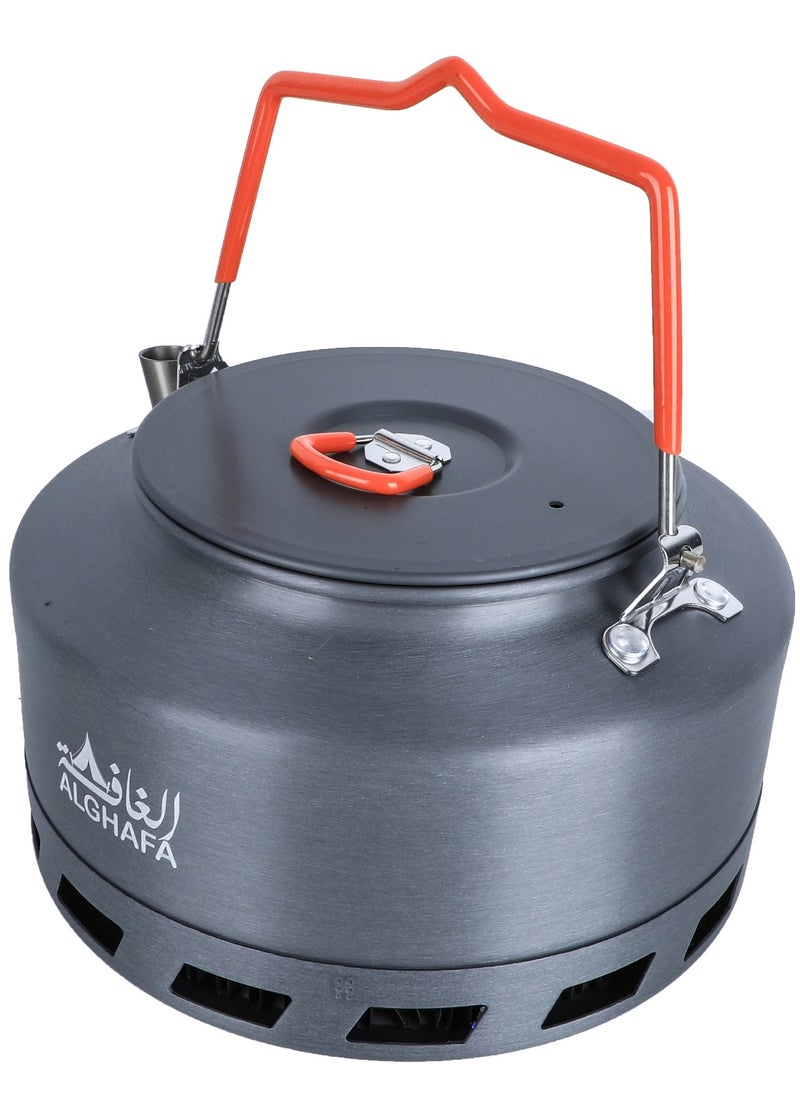 ALGHAFA teapot for camping, aluminum teapot for camping and hiking Developer ,  Gray colour, 1.6 liter capacity  - Image 2