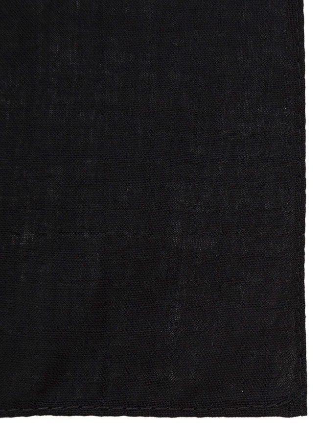 منديل أسود سادة - قطعة واحدة 14x14 - Image 4
