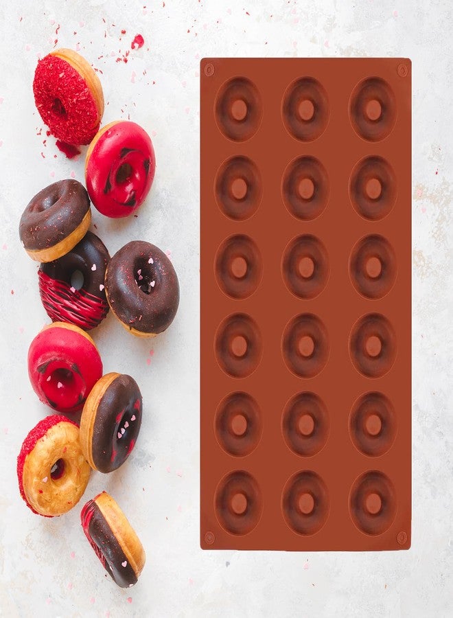 iefoah 2pcs Mini Donut Pan Silicone Mold for Mini Donut, 18 Cavities Silicone Molds for Donut Home Reusable Donut Baking Pan Tray - Image 3