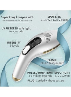 KinseiBeauty DEESS1 GP590 PLUS Unlimited Flashes Permanent Painless IPL Laser Hair Removal Device, Epilator with 1*HR Lamp  - Image 3