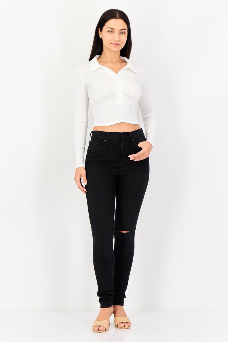 Levi's Women Super Skinny Fit Solid Stretchable Jeans, Black - Image 4