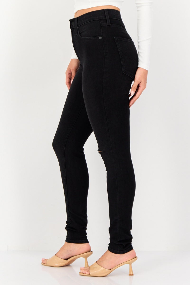 Levi's Women Super Skinny Fit Solid Stretchable Jeans, Black - Image 2