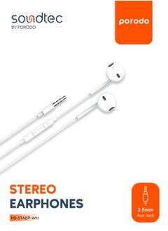 Stereo Earphones With 3.5mm Aux Connector - White