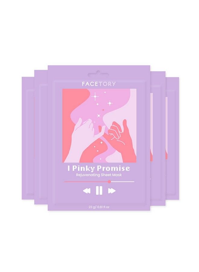 FACETORY I Pinky Promise Antioxidant Sheet Mask With Probiotics And Beet Root Extract Soft Formfitting Face Mask For Acneprone Skin Rejuvenating Strengthening Balancing (Pack Of 5) - Image 1
