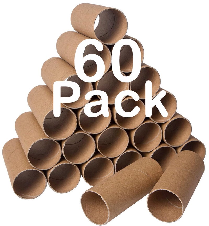 60 Pack Craft Rolls  Thick Cardboard Tubes for Craft  Round Cardboard Tubes For Crafts  Craft Tubes  Bulk Craft Round Tubes  Paper Tube for Arts  Crafts  157 x 39 Inches  Brown