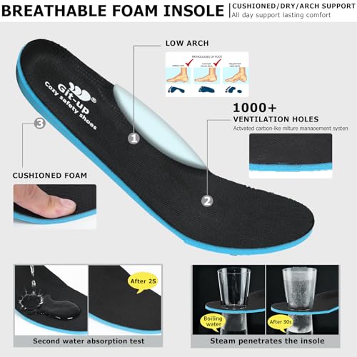 Git-up Women's Comfortable Working Nurse Shoes Non-Slip Adjustable Breathable Walking Buffer Fitness Casual Nursing Orthotic Lightweight Shoes B-Black - Image 4