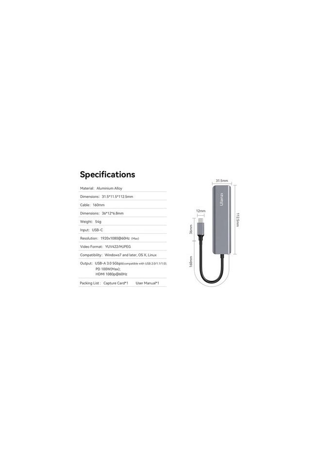 يولانزي - أولانزي USB-C بطاقة التقاط متعددة الوظائف - Image 1