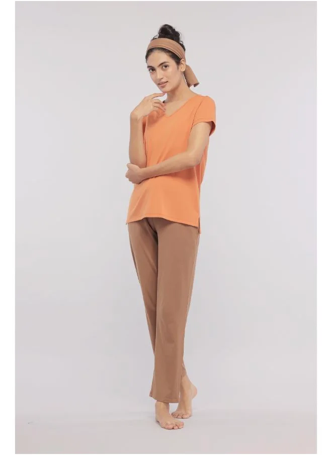 نسيسير Golden Ochre Supima V Neck Tee