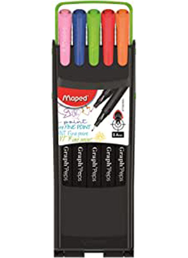 Maped - Graph'Peps Fineliner Pens In Innovative Case (Pack Of 10) - Image 1