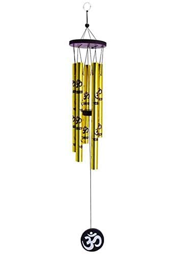 GJ Vastu, Om Golden and Hanging Wind Chime for Home, Balcony and Bedroom Positive Energy with Good Sound (Gold) 5 Pipe 75 - cm - Image 3