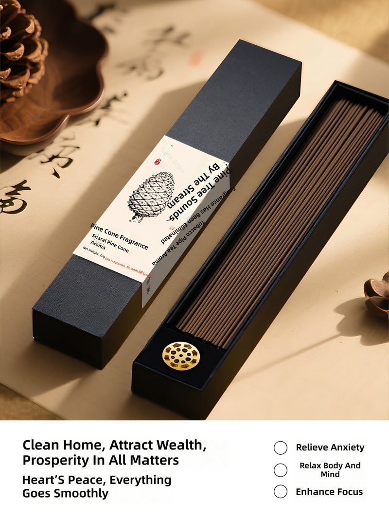 Authentic natural pinecone incense, jiangzhen incense, agarwood, calming sandalwood, indoor household Buddhist incense, fortune‑attracting and purifying stick incense. - Image 4