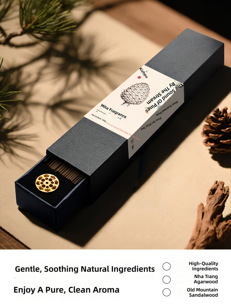 Authentic natural pinecone incense, jiangzhen incense, agarwood, calming sandalwood, indoor household Buddhist incense, fortune‑attracting and purifying stick incense. - Image 2
