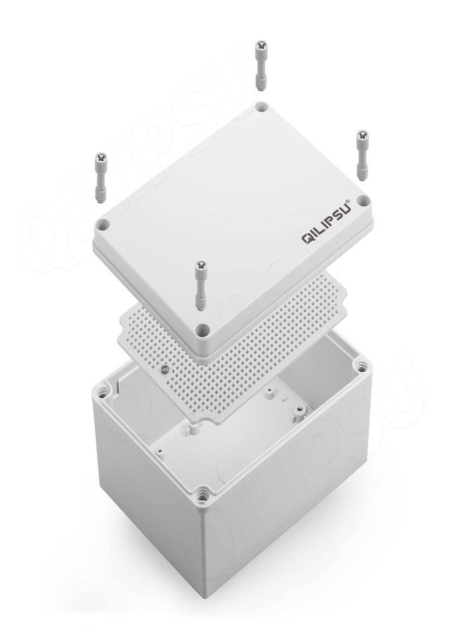 QILIPSU Outdoor Junction Box, IP67 Waterproof ABS Plastic Electrical Box, Grey Cover 125x125x75mm Project Box Weatherproof Enclosure (4.9"x4.9"x3") - Image 1