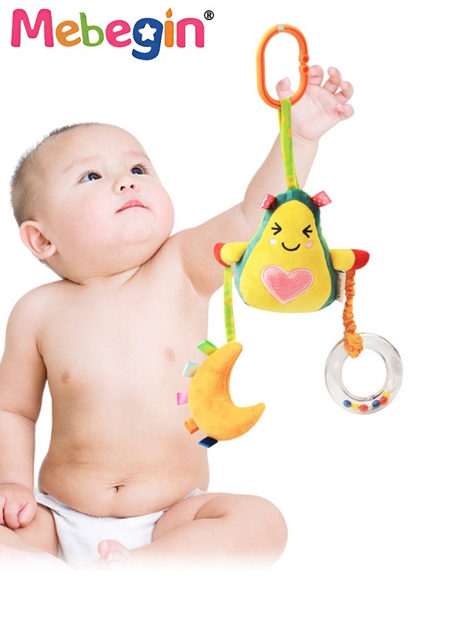 MEBEGIN 4 PCS Baby Soft Hanging Rattle Crinkle Squeaky Toy, Baby Stroller Toys, Hanging Crib Activity Toys, Adorable Newborn Sensory Toy, Car Crib Travel Activity with Teether, Ideal Gift for Babies - Image 3