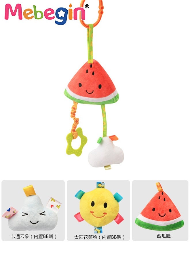 MEBEGIN 4 PCS Baby Soft Hanging Rattle Crinkle Squeaky Toy, Baby Stroller Toys, Hanging Crib Activity Toys, Adorable Newborn Sensory Toy, Car Crib Travel Activity with Teether, Ideal Gift for Babies - Image 5
