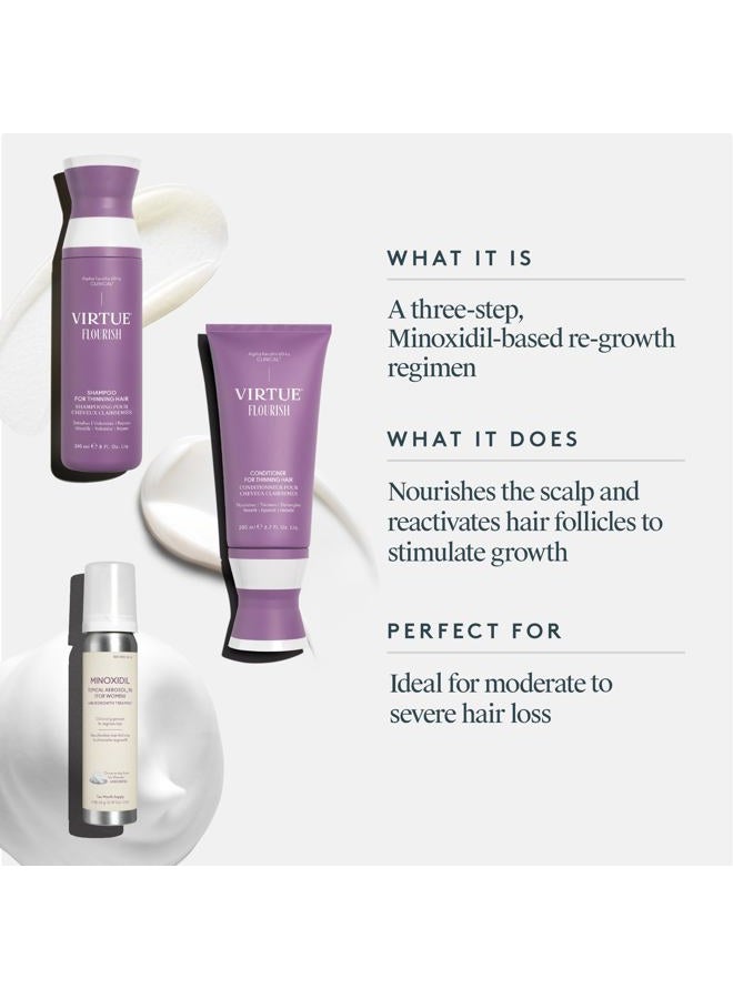 VIRTUE Virtue Flourish Hair Growth Regimen for Women with Minoxidil 5% Foam for Fine or Thinning Hair, Sulfate Free, Color Safe  - Image 2